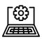 Service help computer icon, outline style