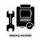 service history icon, black vector sign with editable strokes, concept illustration