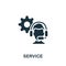 Service icon. Monochrome simple Customer Relationship icon for templates, web design and infographics