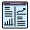 Service market studies icon vector flat