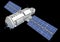Service Module of ISS International Space Station 3D rendering on black background