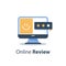 Service quality evaluation, online review, good customer rating, sharing happy experience, feedback survey, opinion poll