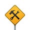 Service road sign, crossed hammer and wrench icon