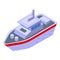 Service ship icon isometric vector. Water security