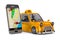 Service taxi on white background. Isolated 3D illustration