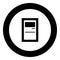 Service terminal black icon in circle vector illustration