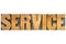 Service word in wood type