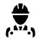 Service worker icon vector male construction service person profile avatar with hardhat helmet and jacket in glyph pictogram