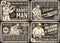 Servicemen monochrome vintage posters set