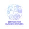 Services for business owners concept icon