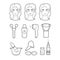 Services cosmetology set icons illustration lines