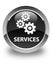 Services (gears icon) glossy black round button