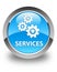 Services (gears icon) glossy cyan blue round button