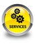 Services (gears icon) glossy yellow round button