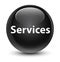 Services glassy black round button