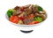 Serving of beef teriyaki with vegetables