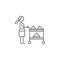 Serving cart, waitress icon. Element of restaurant icon. Thin line icon for website design and development, app development.