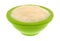 Serving of tapioca pudding in a green bowl