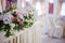Serving wedding table flowers. Design Bureau for newlyweds