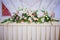 Serving wedding table flowers. Design Bureau for newlyweds