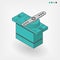 Servo motor isometric vector illustration on isolated background