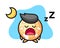 Sesame ball cartoon sleeping at night