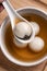 Sesame big tangyuan with syrup soup