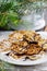 Sesame cookies on christmas eve table.