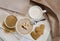 Sesame cookies in the heart shape and amaranth porridge