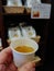 Sesame soup in paper cups in the market area