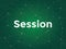 Session website development white tetx illustration with green colour and constellation as background