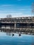 Sesto Calende, Lombardy, Italy, iron bridge on the river Ticino