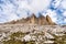 Sesto Dolomites Italy - South Rock Face of Tre Cime di Lavaredo or Drei Zinnen