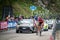 Sestriere, Italy 30 May 2015; Group of Professional Cyclists tackles the last climb before arriva