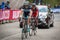 Sestriere, Italy 30 May 2015; Group of Professional Cyclists tackles the last climb before arriva