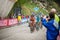 Sestriere, Italy 30 May 2015; Group of Professional Cyclists tackles the last climb before arriva