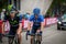 Sestriere, Italy 30 May 2015; Group of Professional Cyclists tackles the last climb before arriva