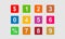 Set of 0-9 numbers. colorful icon number design.