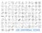 Set of 100 Minimal Thin Line and Solid Icons Multimedia Business Ecology Education Fitness Medical Family Shopping