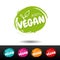 Set of 100% vegan badges. Hand drawn labels