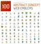 Set of 100 web internet concepts logo icons