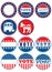 Set of 11 election campaign badges