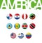 Set of 12 bottlecap flags of America P-V. Set 3 of 3.