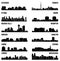 Set of 12 City Silhouette in Ontario, Canada ( Toronto, London, Barrie, Kitchener, Oshawa, Mississauga )