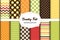 Set of 12 cute seamless Country Fall patterns with primitive flowers, polka dots, stripes, chevron and plaid