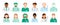 Set of 12 different diverse doctor icons