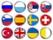 Set of 12 Flags in Round Metal Frame-Europe 4