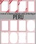 Set of 12 frames with the colors of the flag of Peru