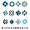 Set of 12 geometrical floral icons.