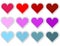 Set of 12 Heart Stickers